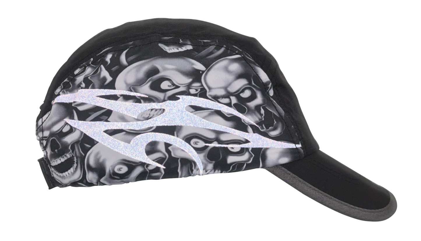 GREY SKULL PILE CAP - BLACK
