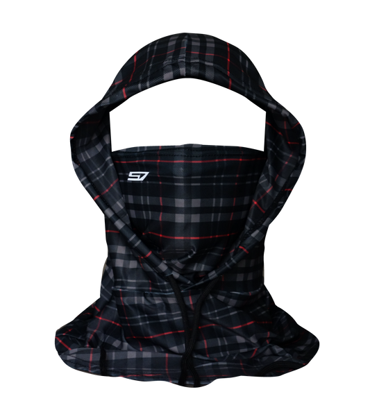 HOODED BALACLAVA - BLACK PLAID
