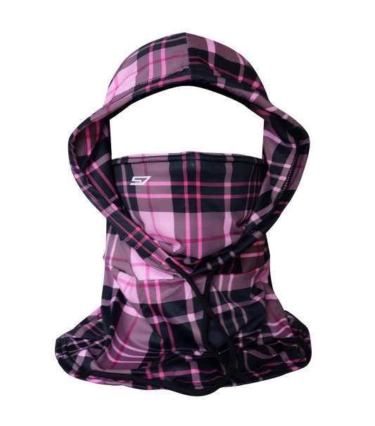 HOODED BALACLAVA - PINK PLAID